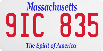 MA license plate 9IC835