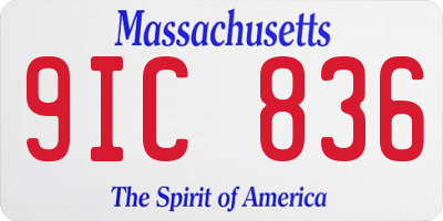 MA license plate 9IC836