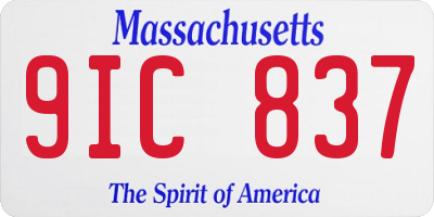 MA license plate 9IC837