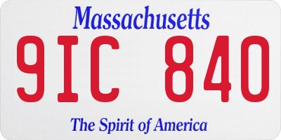 MA license plate 9IC840