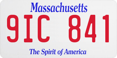 MA license plate 9IC841