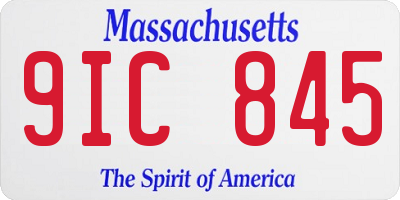 MA license plate 9IC845
