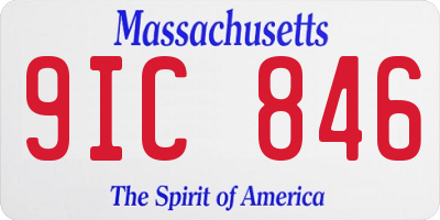 MA license plate 9IC846