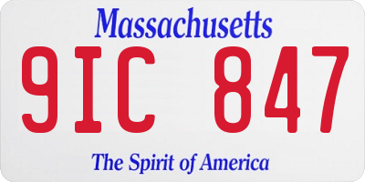 MA license plate 9IC847