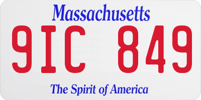 MA license plate 9IC849