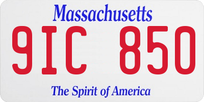 MA license plate 9IC850