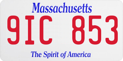 MA license plate 9IC853