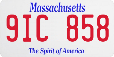 MA license plate 9IC858