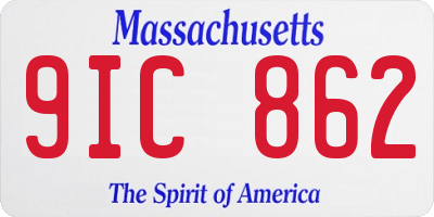 MA license plate 9IC862