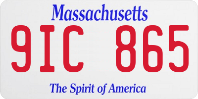 MA license plate 9IC865