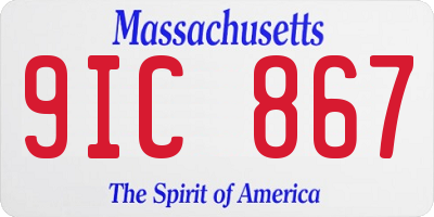 MA license plate 9IC867
