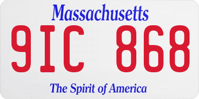 MA license plate 9IC868
