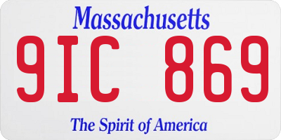 MA license plate 9IC869