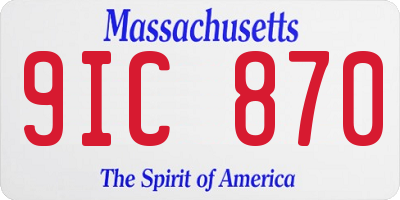 MA license plate 9IC870