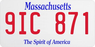 MA license plate 9IC871