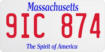 MA license plate 9IC874