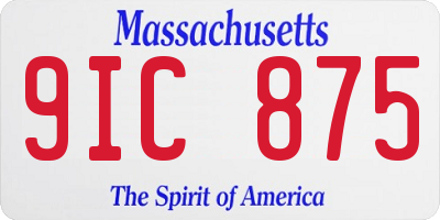 MA license plate 9IC875