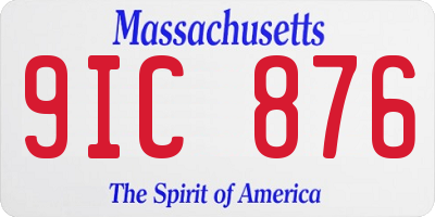 MA license plate 9IC876