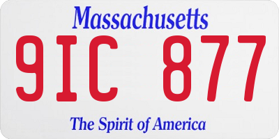 MA license plate 9IC877