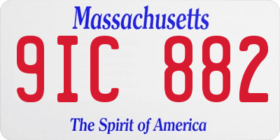 MA license plate 9IC882