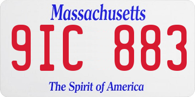 MA license plate 9IC883