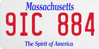 MA license plate 9IC884