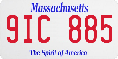 MA license plate 9IC885