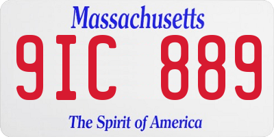 MA license plate 9IC889
