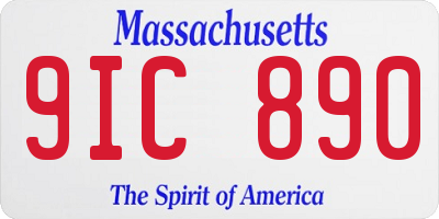 MA license plate 9IC890
