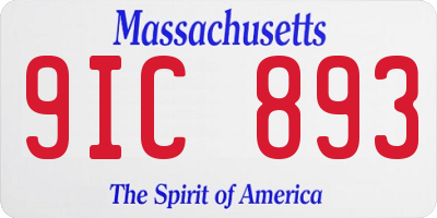 MA license plate 9IC893