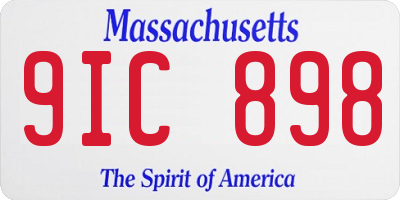 MA license plate 9IC898