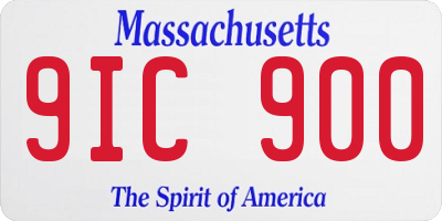 MA license plate 9IC900