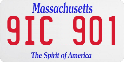 MA license plate 9IC901