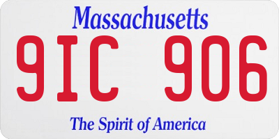 MA license plate 9IC906