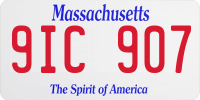 MA license plate 9IC907