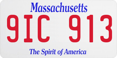 MA license plate 9IC913