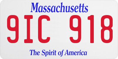 MA license plate 9IC918