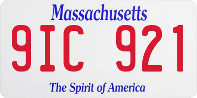 MA license plate 9IC921