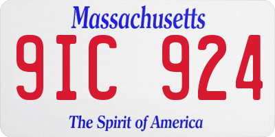 MA license plate 9IC924