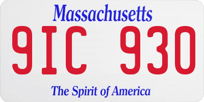 MA license plate 9IC930