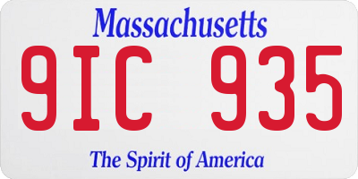 MA license plate 9IC935