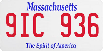 MA license plate 9IC936