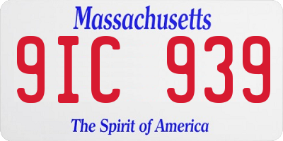 MA license plate 9IC939