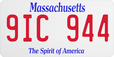 MA license plate 9IC944