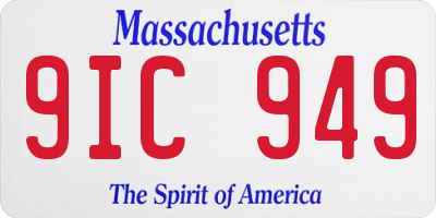 MA license plate 9IC949