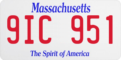MA license plate 9IC951