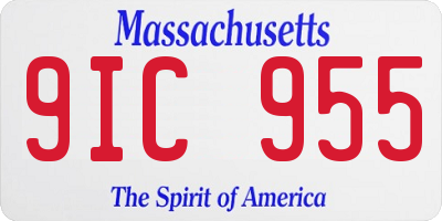 MA license plate 9IC955