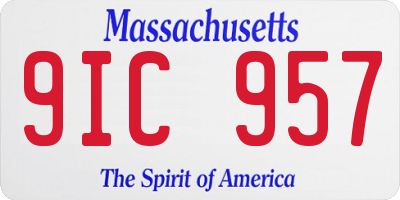 MA license plate 9IC957