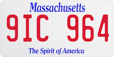 MA license plate 9IC964