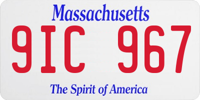 MA license plate 9IC967